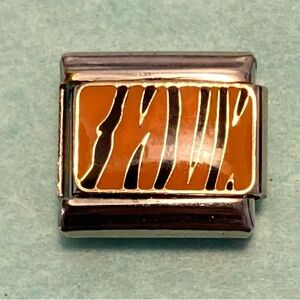 Vintage Tiger Stripe Nomination Style Link for Bracelet